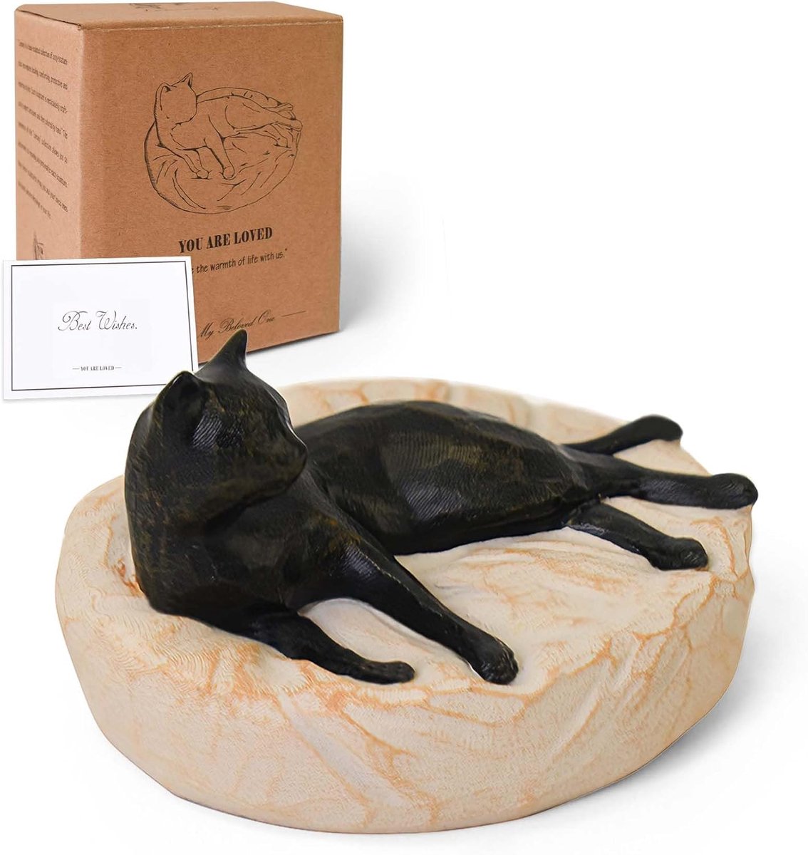 Kat beeldje - Zwart - Hars decoratie - Perfect voor kattenliefhebbers - ShopVlot
