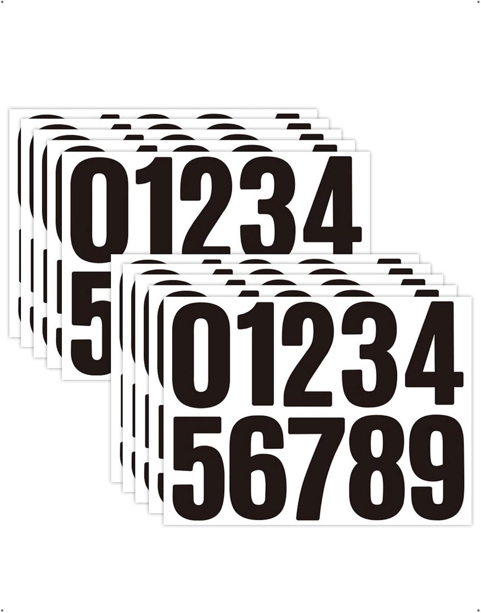 Nummerstickers 10CM - Weerbestendig zelfklevend - Zwart vinyl - Ideaal voor huisnummers en borden - ShopVlot