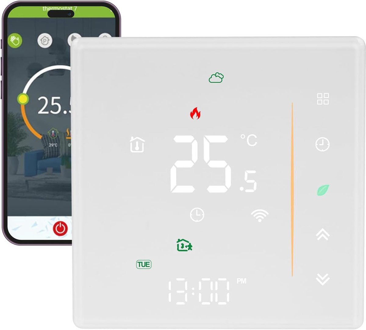 WiFi Thermostaat voor Gasboiler - Digitaal Kamerthermostaat - Compatibel met Smart Life/Google Home/Alexa - ShopVlot