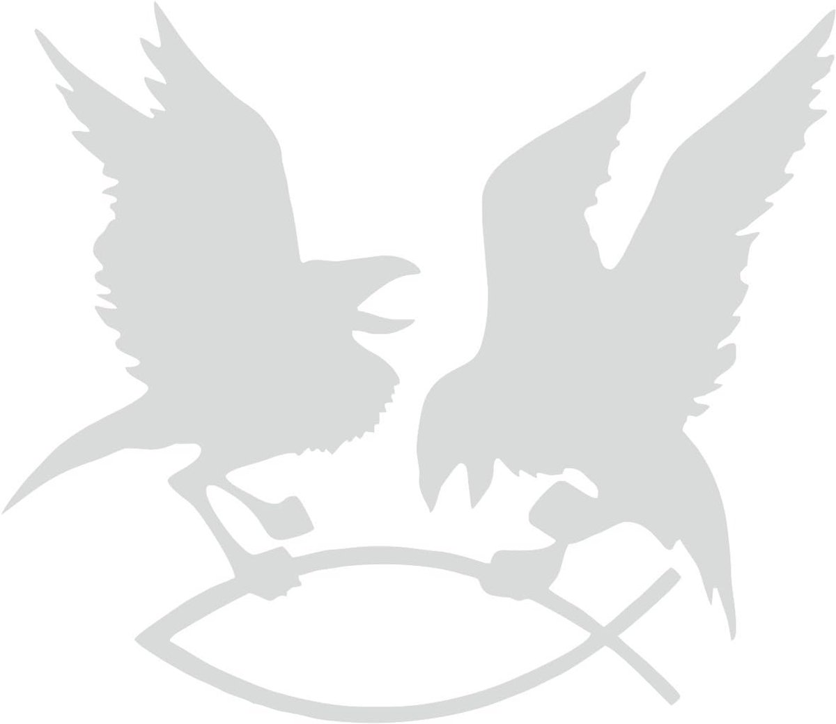 Auto sticker - raven met vis (wit) - opvallend ontwerp - perfect voor autoliefhebbers - ShopVlot
