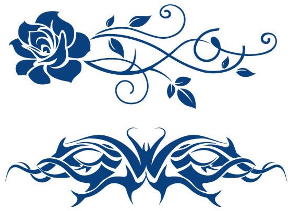 Tijdelijke tattoo Rose and Tribal Duo 2 weken