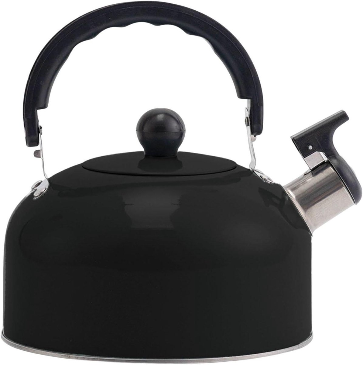 Waterkoker met Fluitje - Theeketel RVS - Thee Zetten - Roestvrij Staal - 3 Liter - Zwart