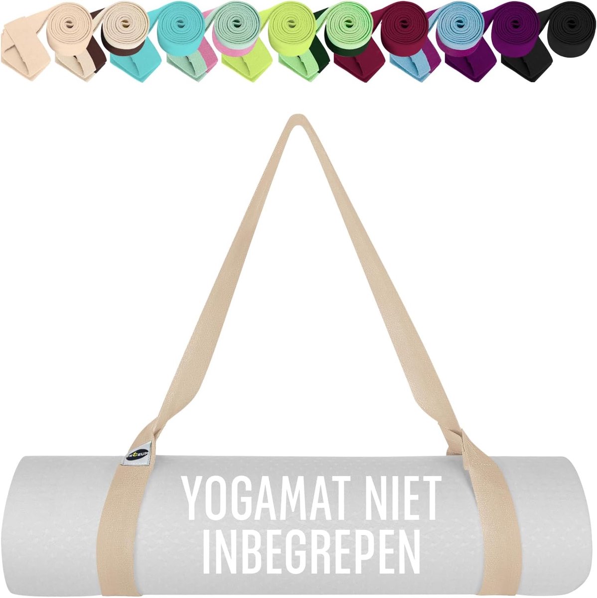 Yoga Mat Strap - Extra zacht en dik katoen - Huidvriendelijk en antislip - Verstelbare carrier voor alle matten - SnelShoppen