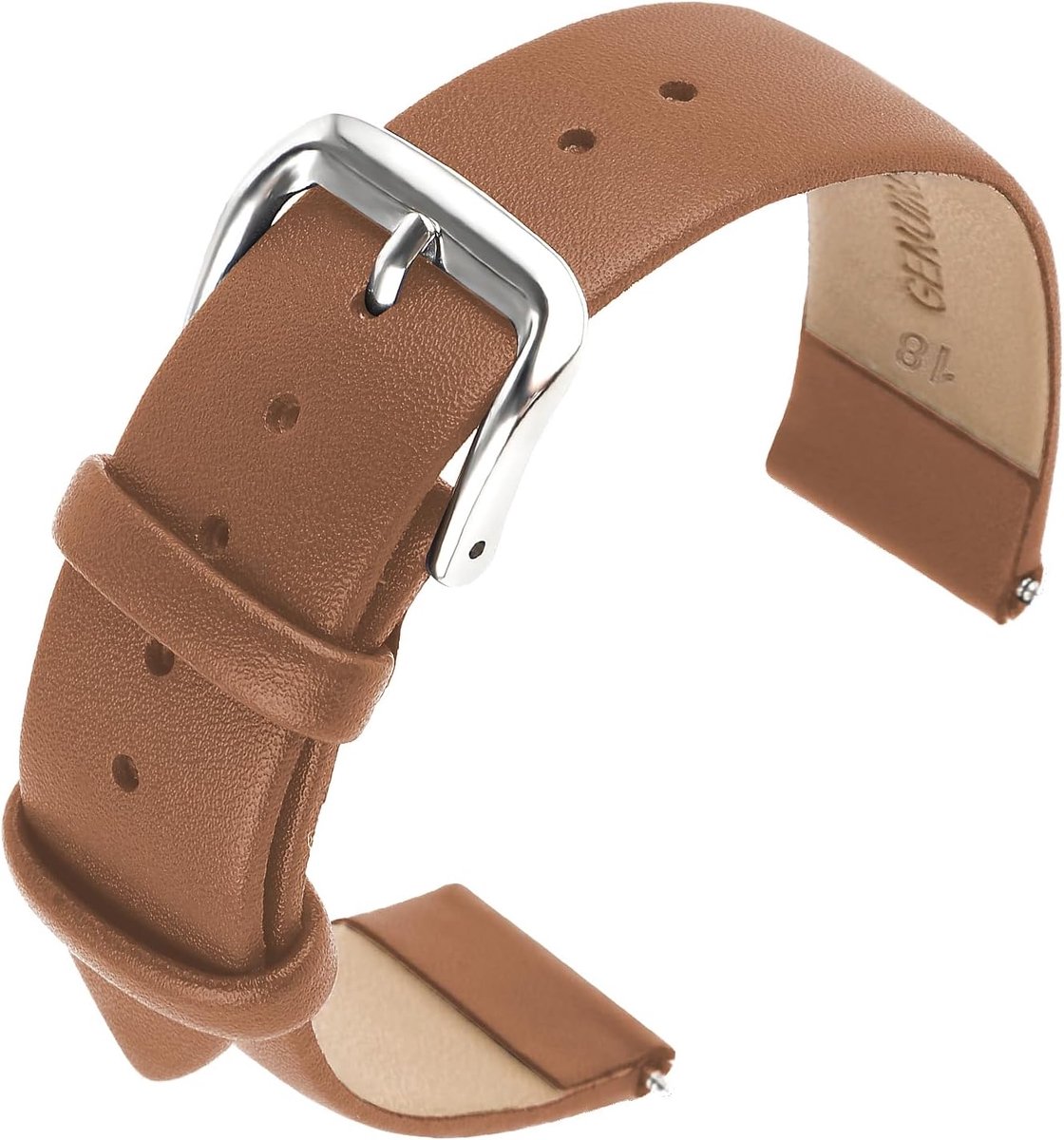 Heren Dames Horlogeband 18 mm - Zacht Kalfsleer - Snelle Bevestiging - Comfortabel Draagcomfort - SnelShoppen