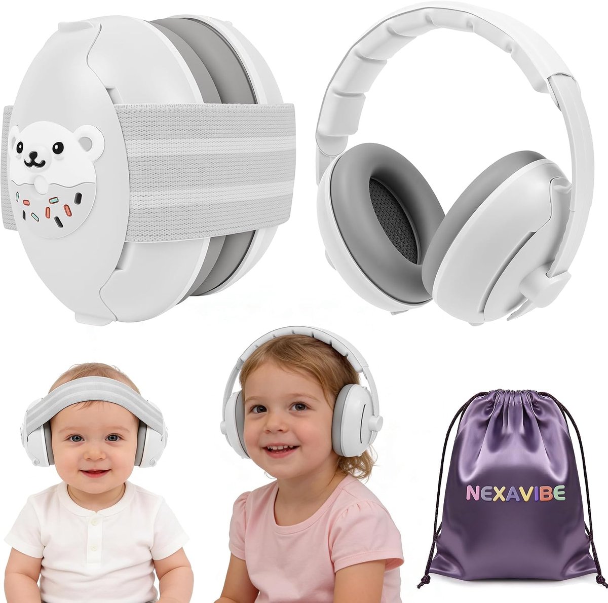 Oorbeschermers voor baby's - 2-in-1 hoofdtelefoon - ruisonderdrukking - ideaal voor gehoorbescherming - SnelShoppen