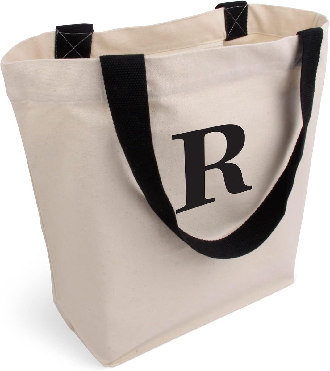 Tote bag met rits - ruime katoenen tas - Oeko-Tex 100 gecertificeerd - ideaal voor dagelijks gebruik - SnelShoppen