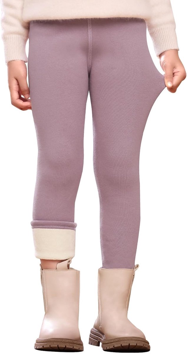 Meisjes thermoleggings 128/140 - zacht gevoerd - dikke warme winterleggings - ideaal voor koude dagen - SnelShoppen