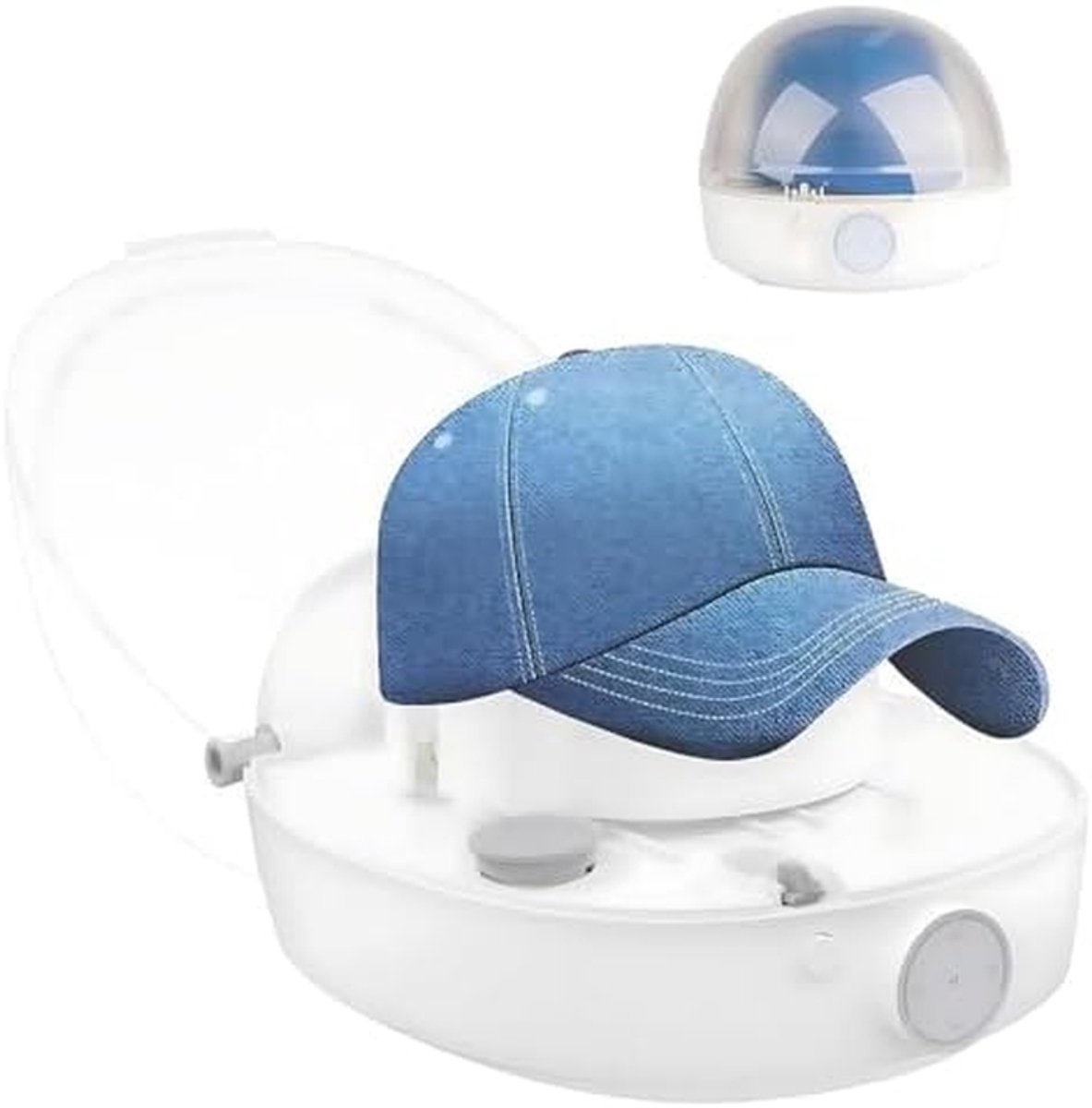 Stoomreiniger Hoeden - Pruikenreiniger Hoedenwasser - Hoeden Onderhouden - 360 Graden Stoom - 300 ml Tank - Wit