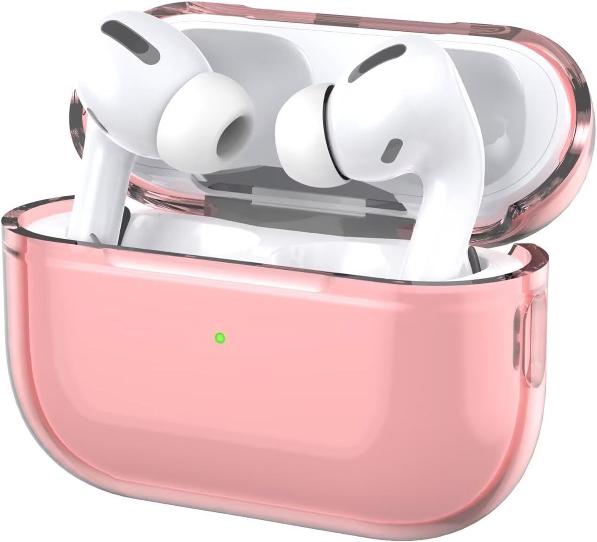 Case voor AirPods Pro 2 - TPU Schokbestendig - Transparant Roze - Perfecte Pasvorm - ShopVlot