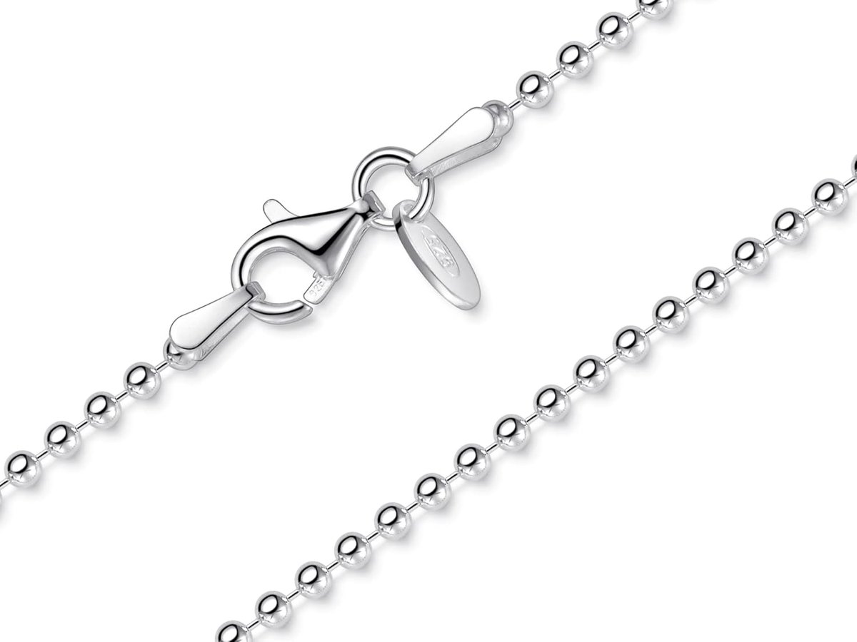 Ball Chain 2 mm - echt 925 zilver - lengte 40-100 cm - perfect voor sieraden - ShopVlot