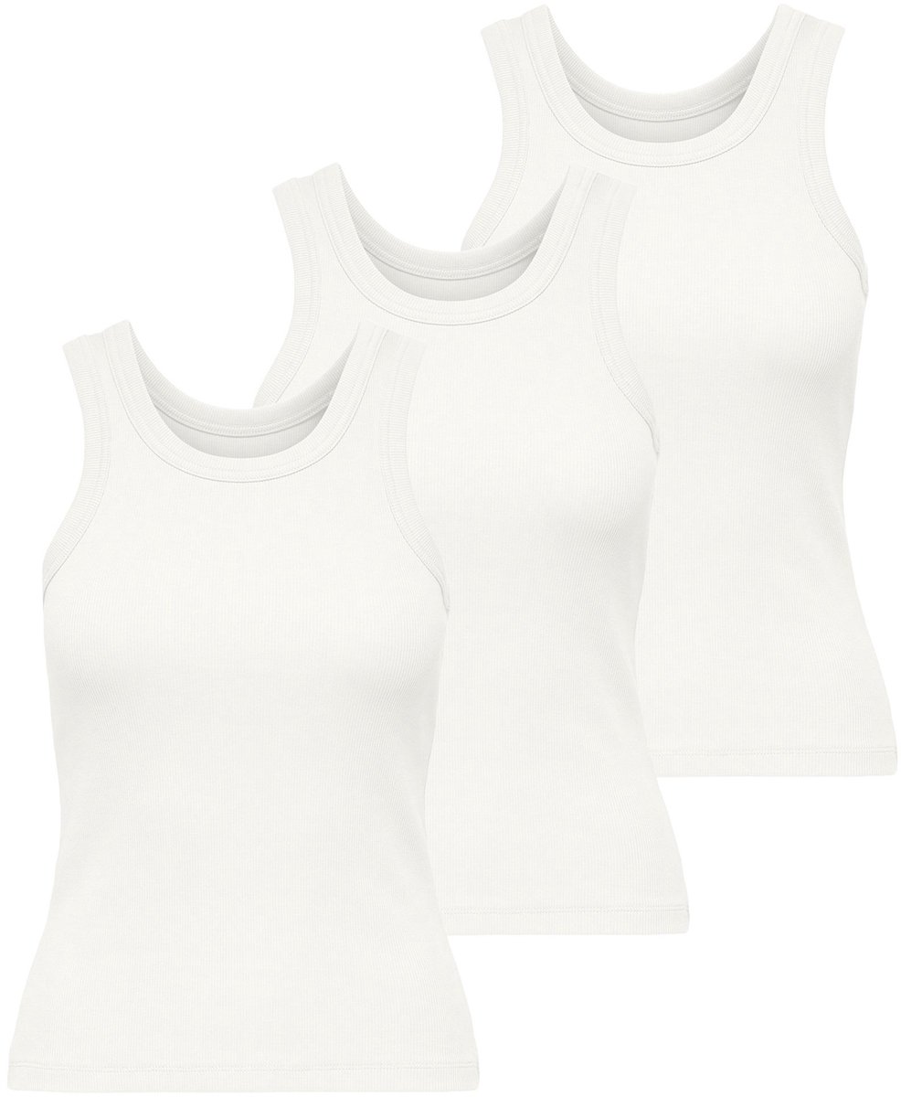 ONLY T-shirt ONLVAL LIFE TANKTOP 3P Set van 3