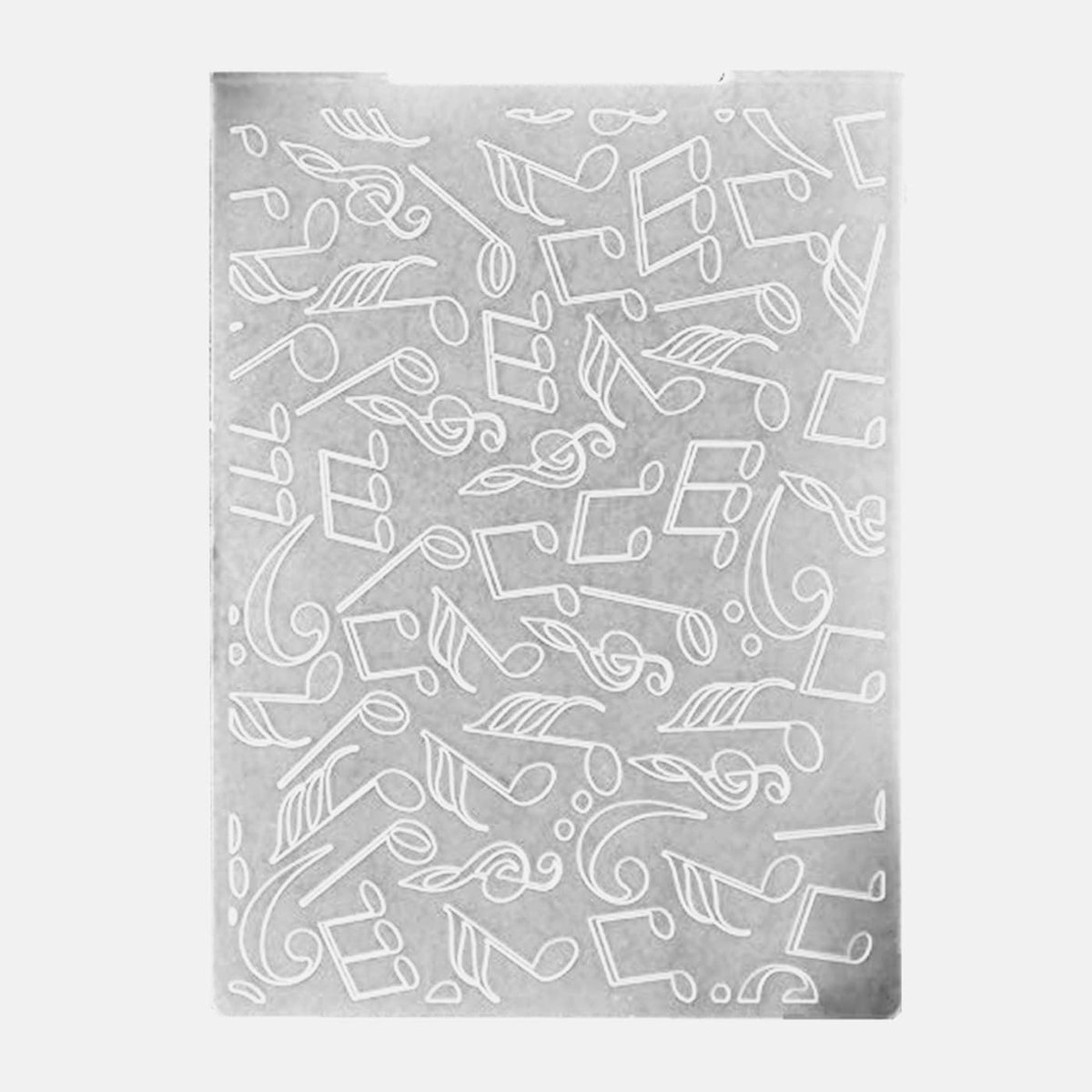 Embossingfolder muzieknoten 14,5 x 10,5 cm - plastic sjabloon - hoogwaardig detail - perfect voor wenskaarten - ShopVlot