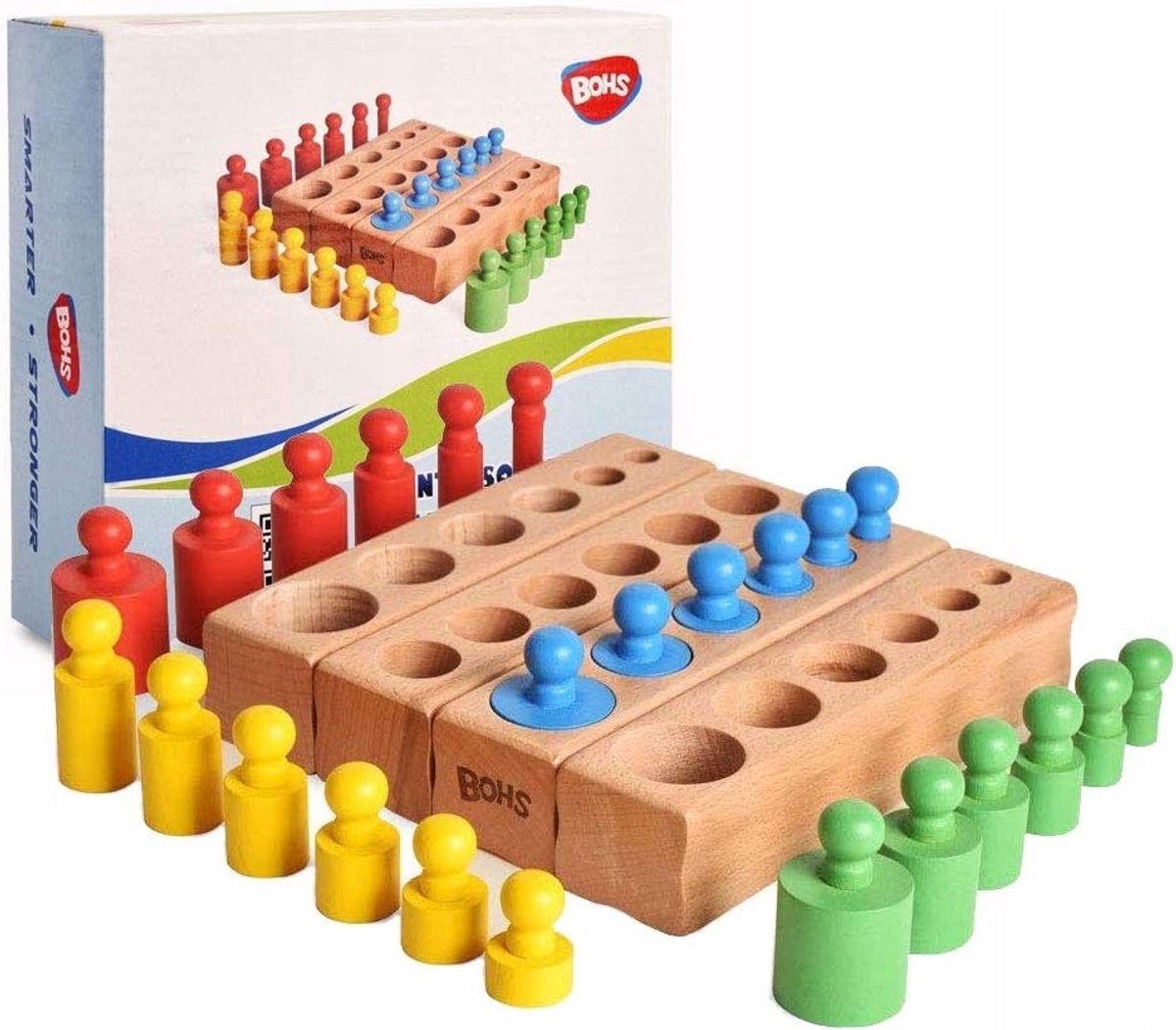 Houten Montessori Cilinder Puzzel - Motorische Ontwikkeling