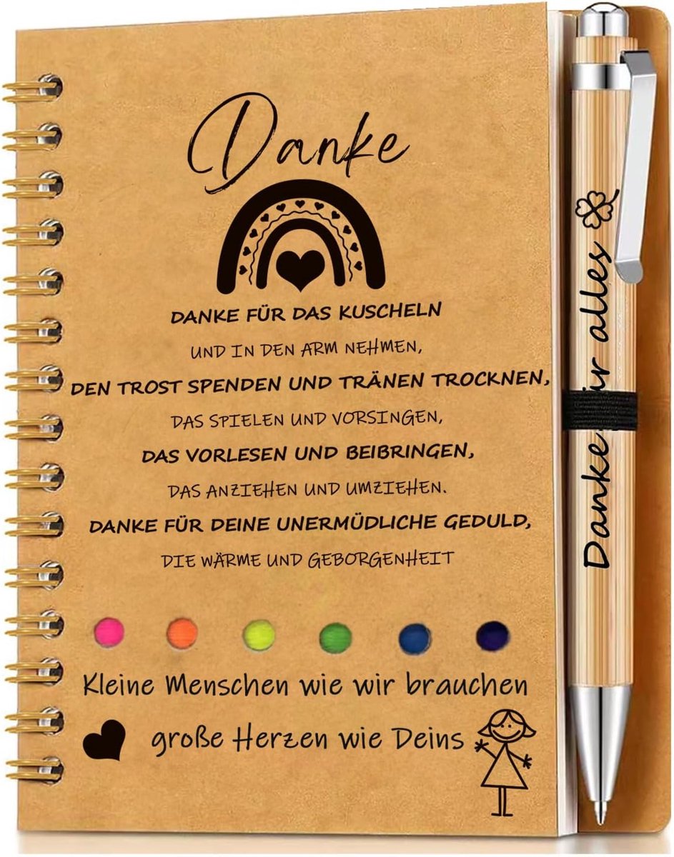 Notitieboek spiraalgebonden - met zelfklevende notities - afscheidscadeau kleuterschool - ideaal voor opvoeders - ShopVlot