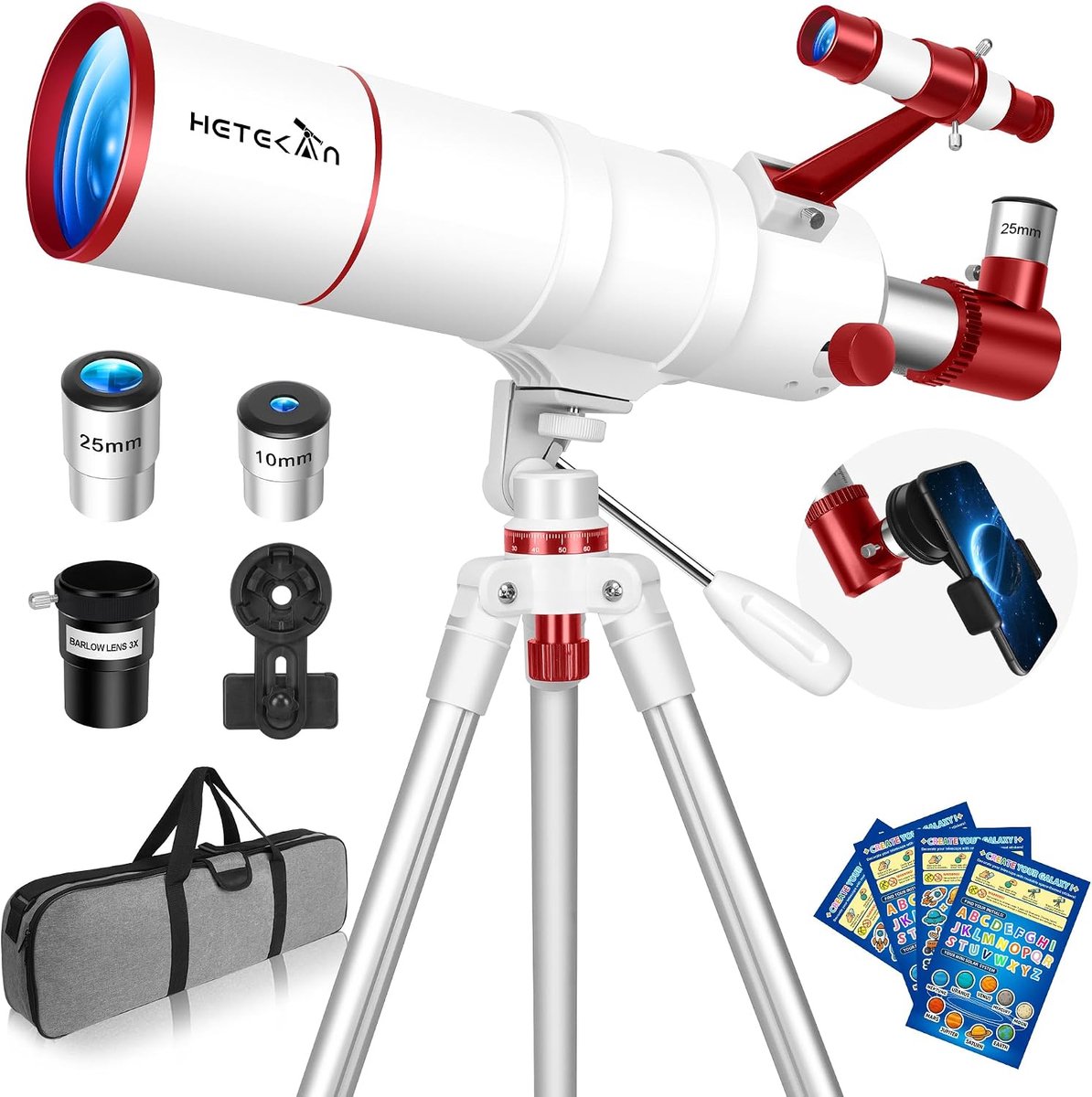 Telescoop 90mm - Draagbaar Refractor - Voor maan en planeten - Inclusief telefoonadapter en draagtas - ShopVlot