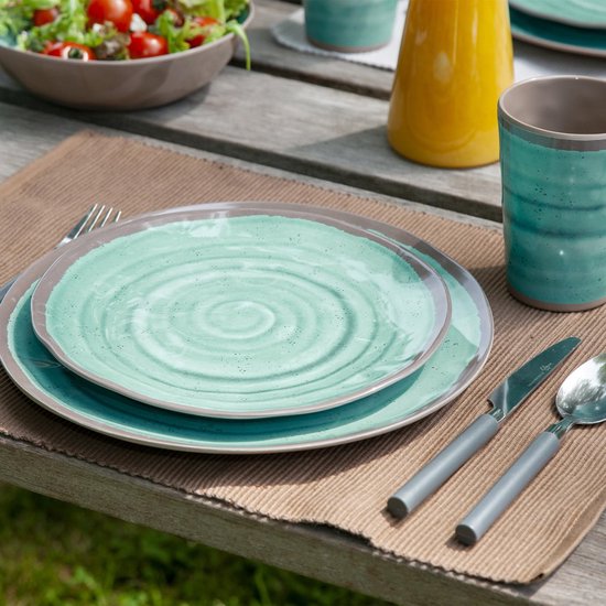 Bo-Camp Serviesset Halo 12-Delig - Lichtgewicht Camping Servies voor Buiten en Reizen - Complete Tafelservies Set met Borden, Bekers en Schalen - Duurzaam Kunststof Servies voor Caravan, Kamperen e van Bo-Camp — afbeelding 4