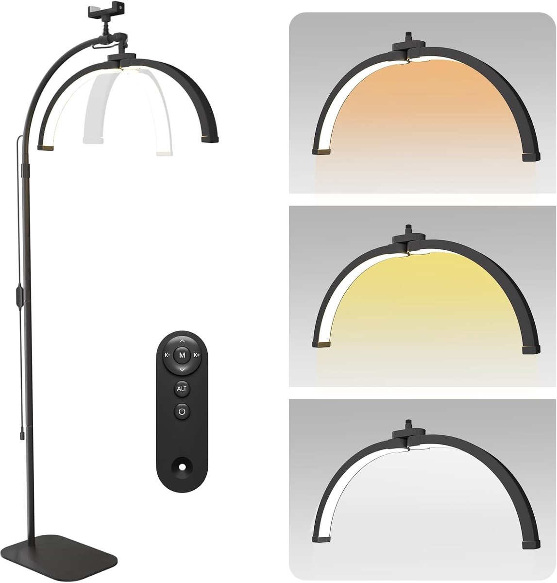 Opvouwbare halve maanlamp 21 inch - LED verlichting - afstandsbediening en smartphone-houder - ShopVlot