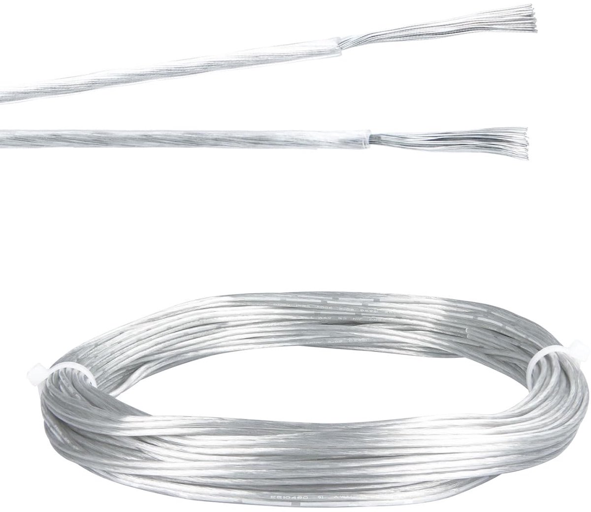 Dubbele kabel 10m 18 AWG/UL2468 - transparant 2-aderig - flexibel en duurzaam - ideaal voor diverse toepassingen - ShopVlot