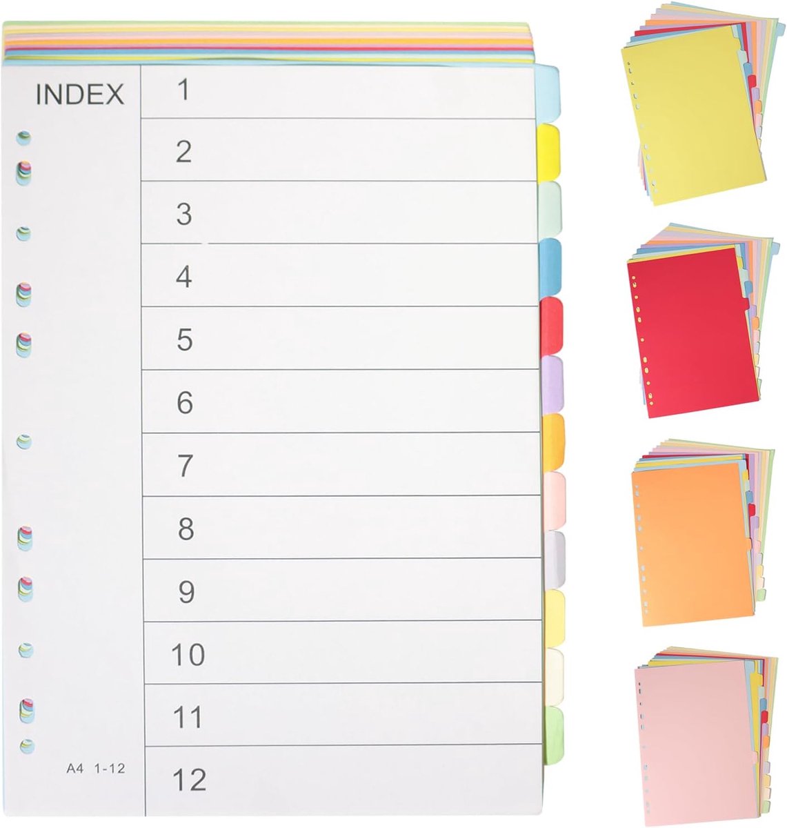 A4 mappen set met tabs - 12-delige A4 mappen - 12 kleuren - ideaal voor het organiseren van bestanden - ShopVlot