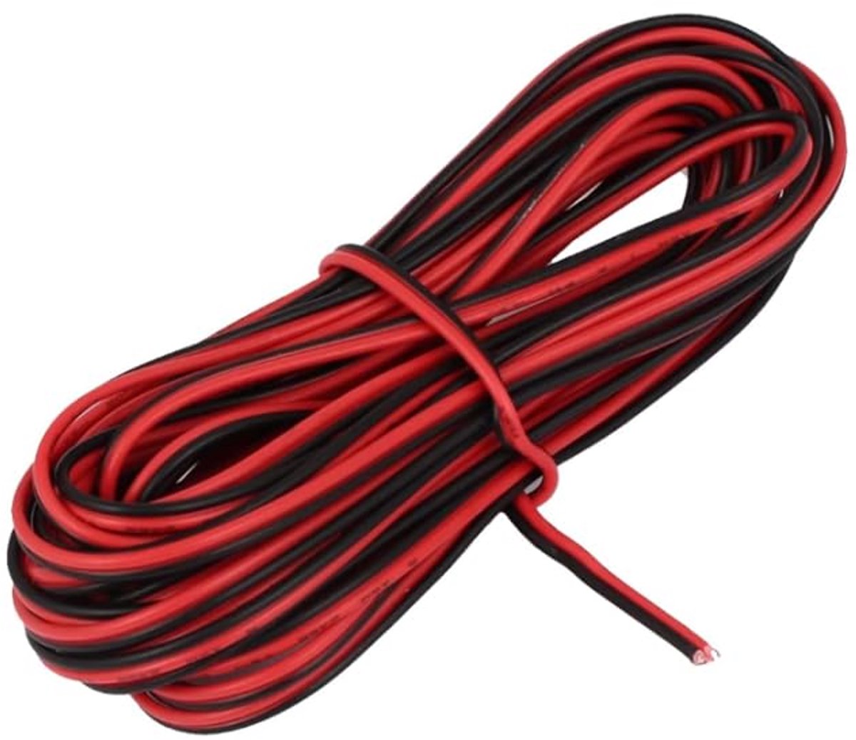 Tweeaderige kabel 20 m - 18 AWG - rood-zwart - extra flexibele siliconen coating - ShopVlot