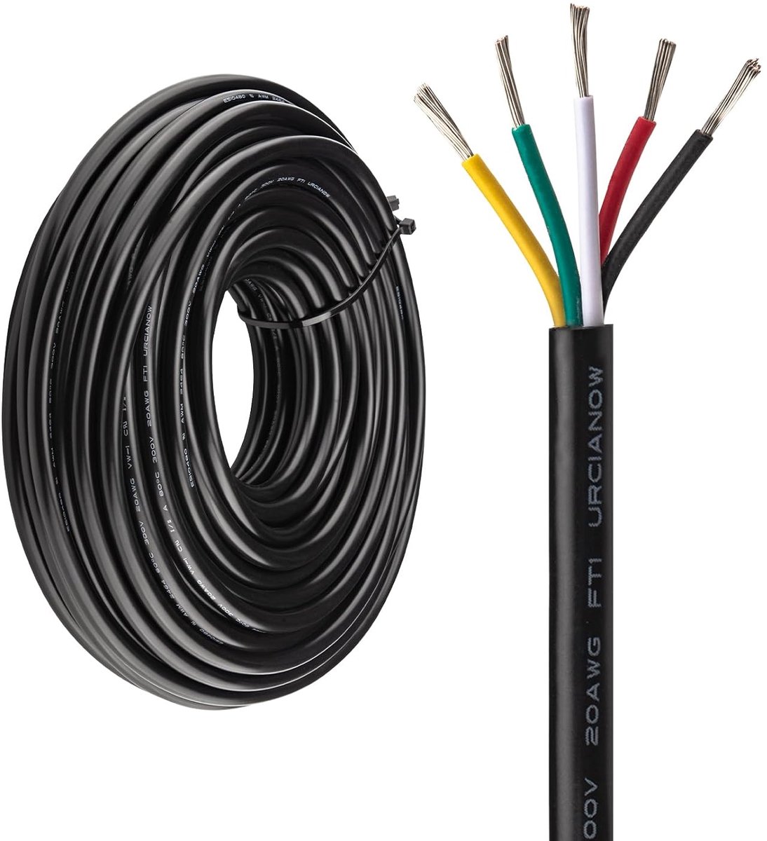 20AWG Kabel 5x0.5mm² - Tinned Koper - 20M Zwart PVC - Ideaal voor Keukenapparaten - ShopVlot