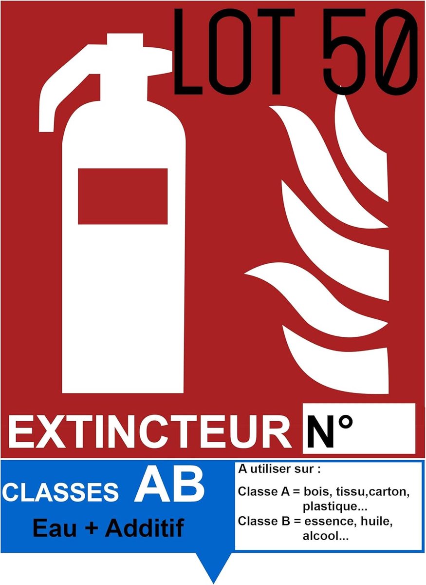 Brandblusser AB + Additieven - Zelfklevend Vinyl Waterbestendig 150 x 200 mm - UV-bestendig - ShopVlot