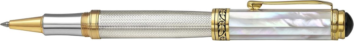 Rollerball pen fijne punt - 925 sterling zilver met moeder van parel - handgemaakt, limited edition - ShopVlot