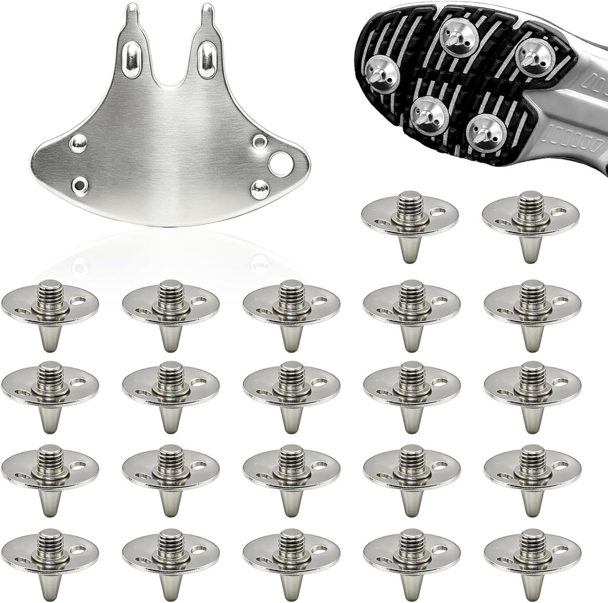 Metalen cricket spikes 22 stuks - gegalvaniseerd - roestbestendig - optimale grip voor sport - ShopVlot
