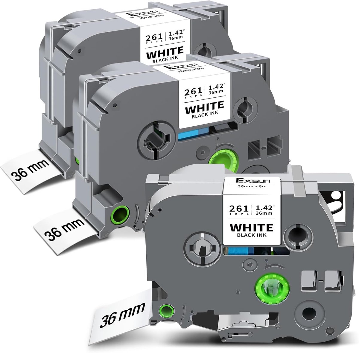 Label tape 36mm - zwart op wit - vervangend voor Brother P-Touch - ideaal voor labelprinter - ShopVlot