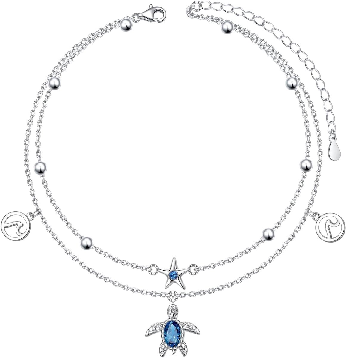 Enkelbandje voor dames - 925 Sterling Zilver - Infinity Hart - Perfect voor de zomer - ShopVlot