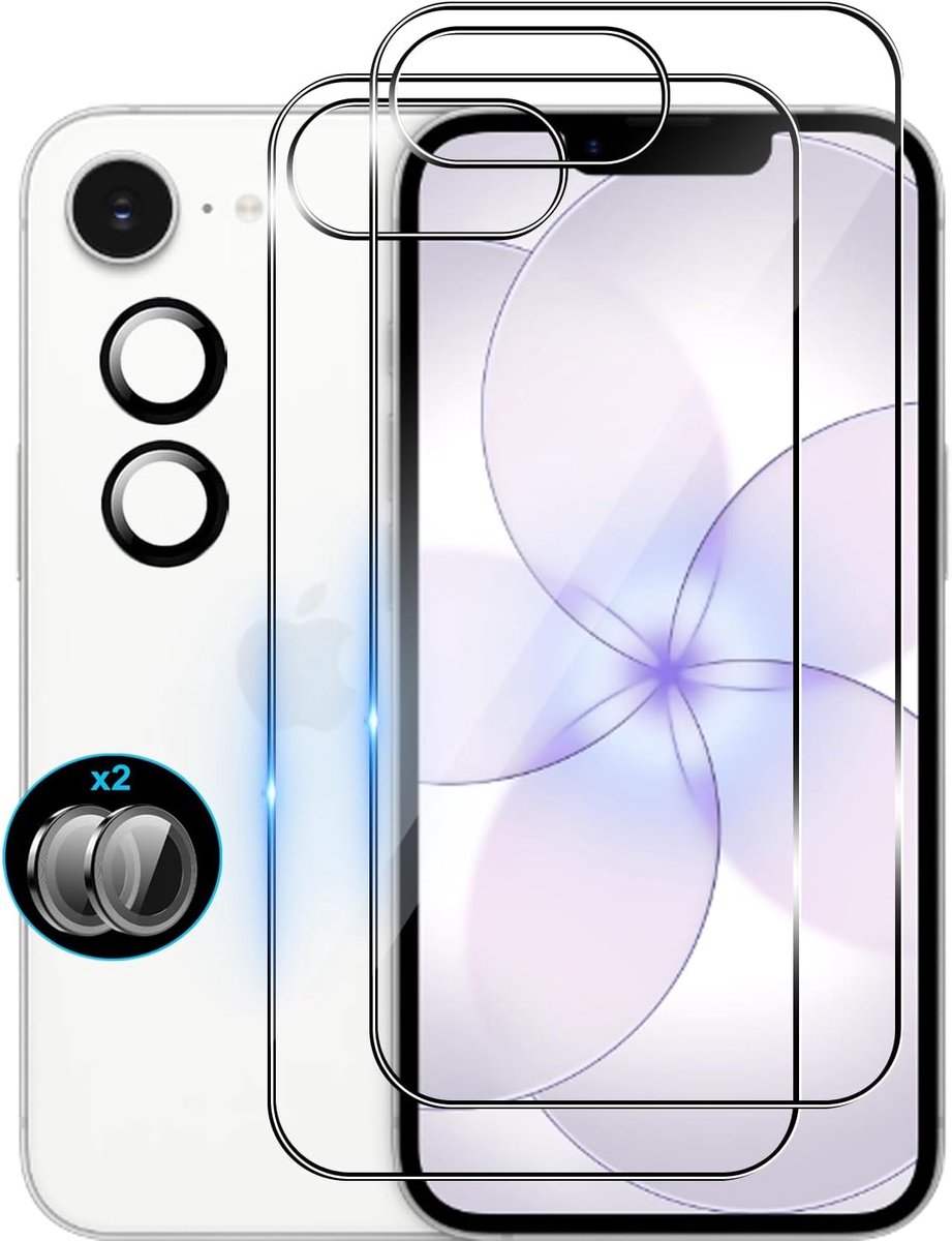 Achterkant gehard glas (2) + achtercamerabescherming (2) voor iPad 17e - 9H hardheid - zonder luchtbellen - ShopVlot