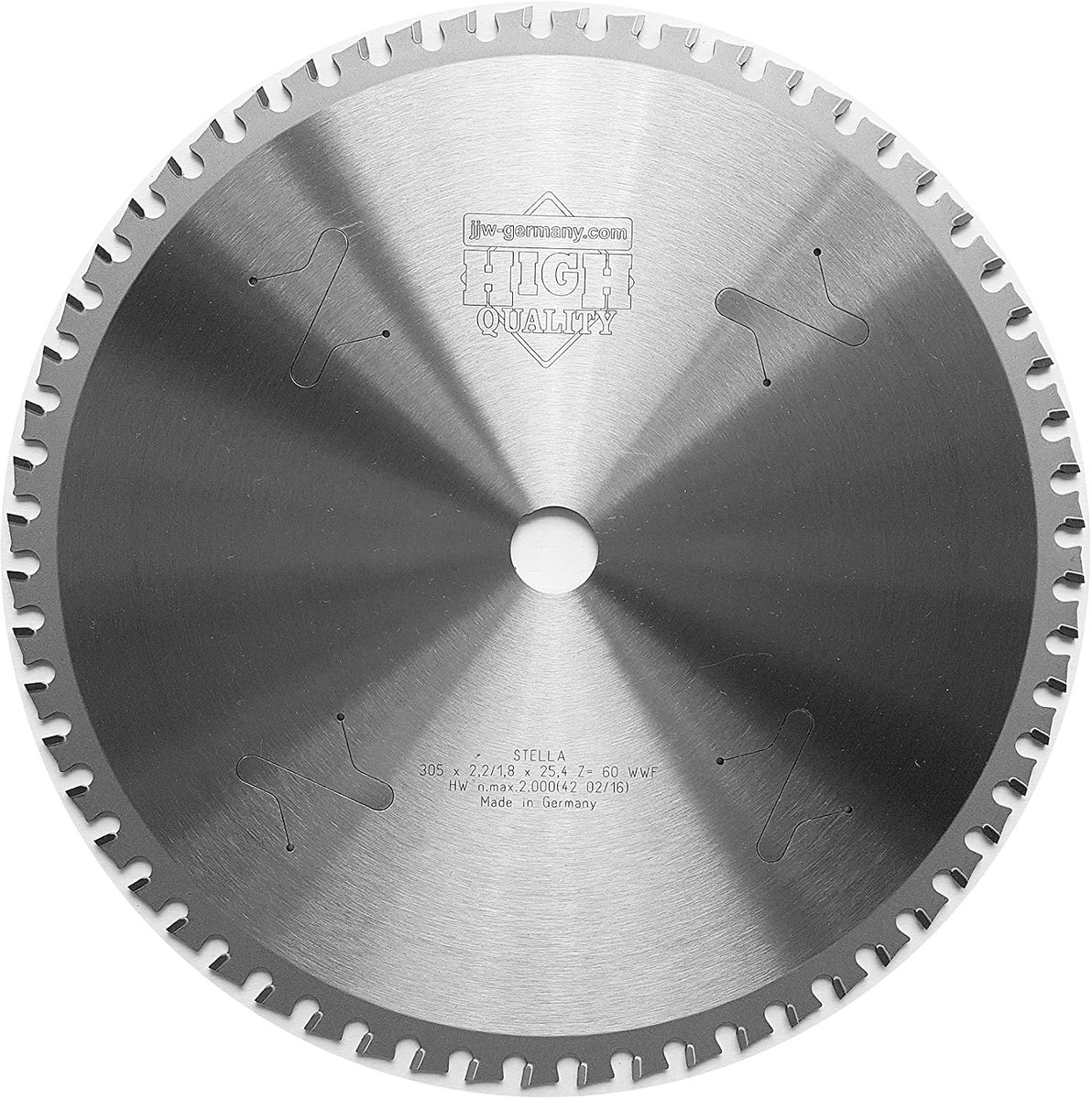 cirkelzaagblad 305 x 25,4 Z=60 WWF - staal - hoge kwaliteit - geschikt voor droogzaagmachines - ShopVlot
