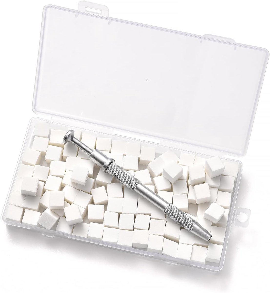 Nagelsponzen set 100 stuks - Mini-sponzen voor ombre - Met grijppen en opbergdoos - Perfect voor manicure - ShopVlot