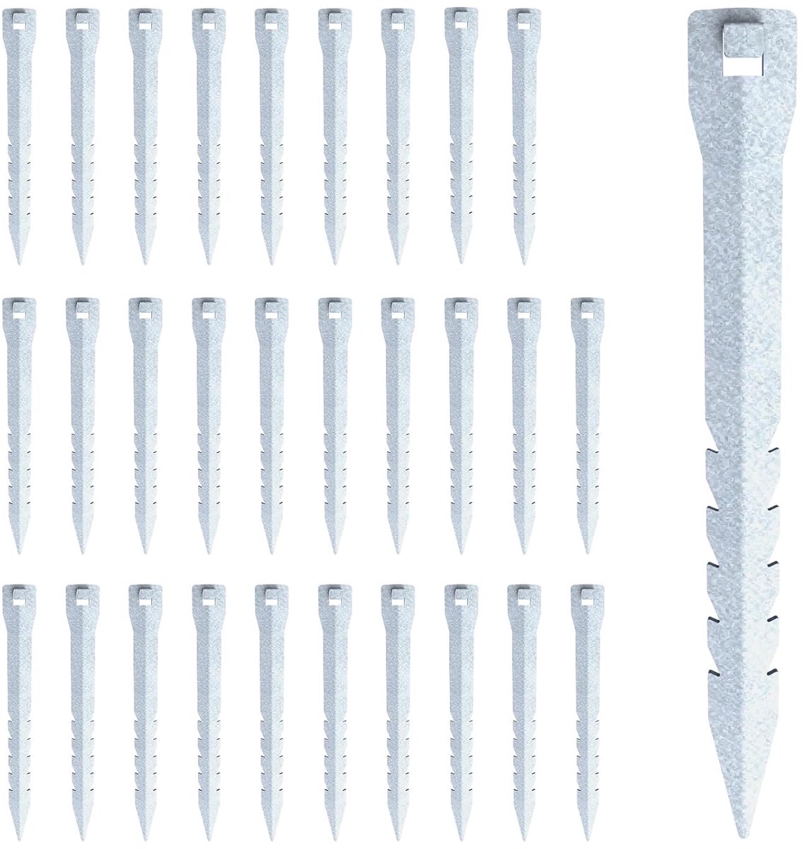 Grondankers voor Wildfence 33 cm - Galvanised staal - 30 stuks - Ideaal voor stabiele bevestiging - ShopVlot