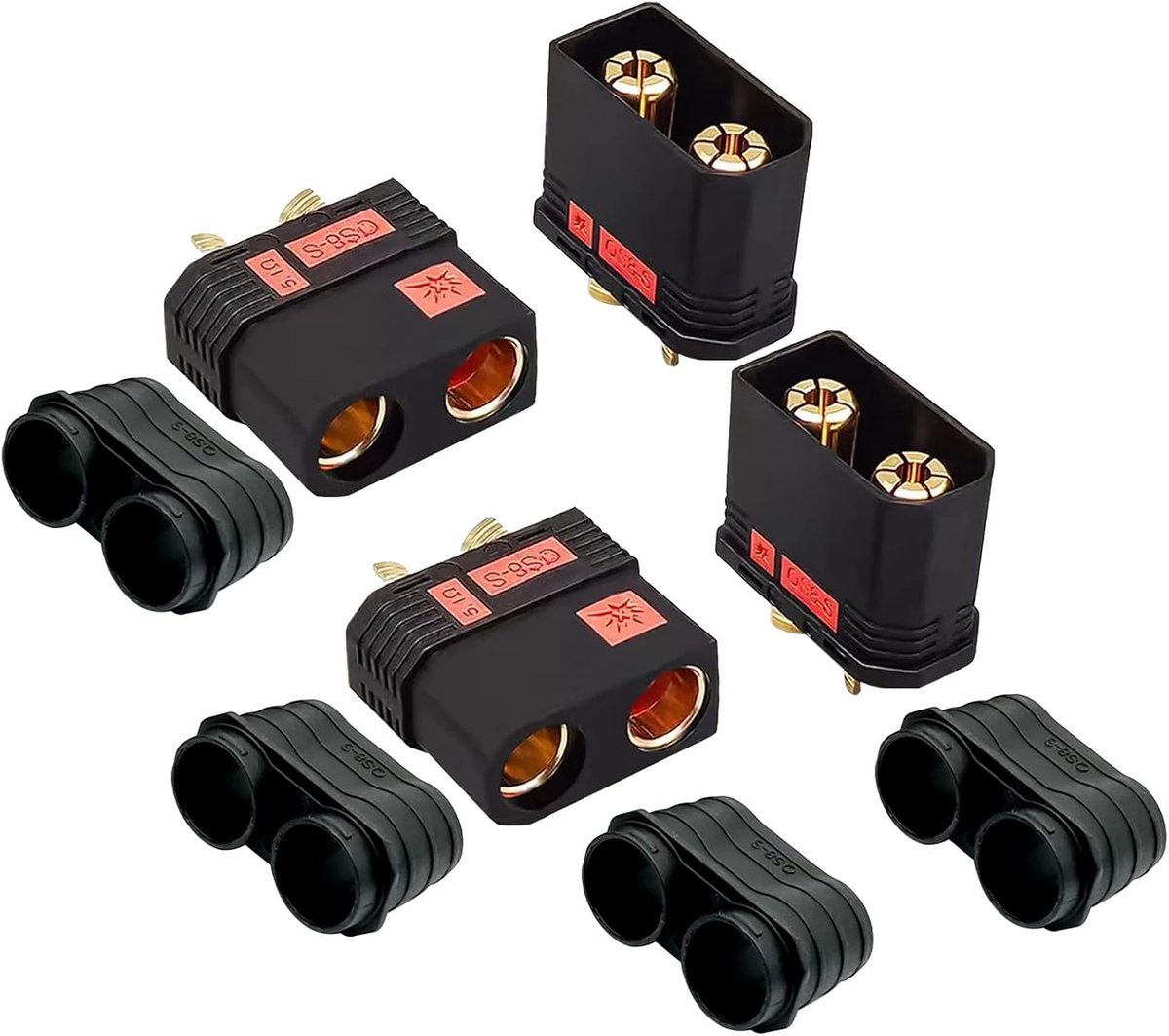 QS8-S plug set - hoge stroom - antispark - veilig opladen van remote control toys - ShopVlot