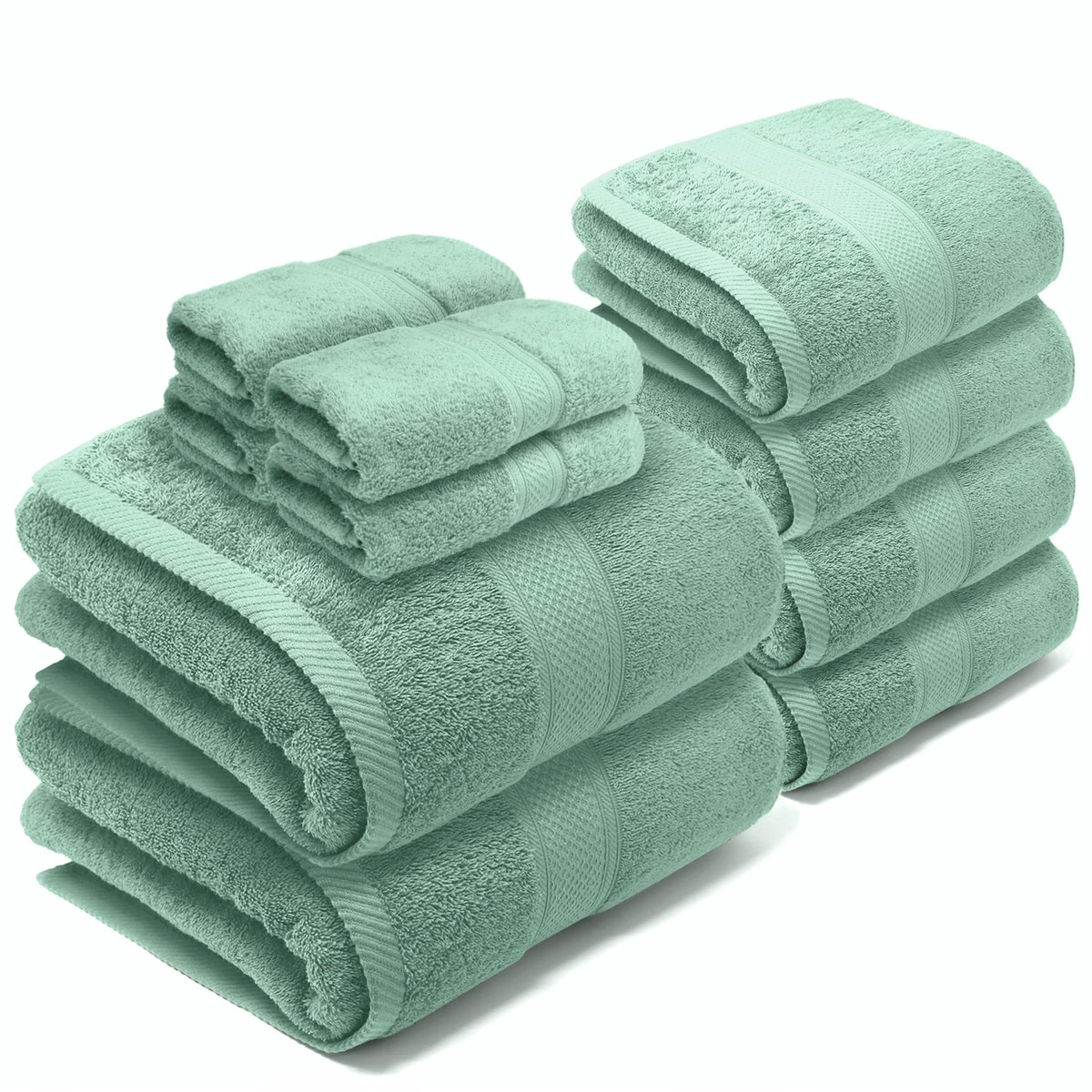Badhanddoekenset 10-delig - 100% Premium Katoen - Zacht en Absorberend - Ideaal voor elke badkamer - ShopVlot