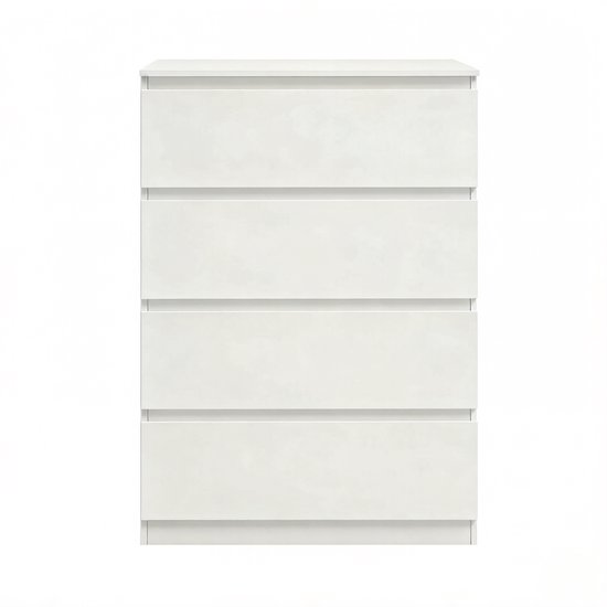 STILVORA Opbergkast - Vier Lades Met Minimalistisch Design - Voor Slaapkamer, Woonkamer En Hal - Hout - Wit - 60x90x40 Cm — afbeelding 5