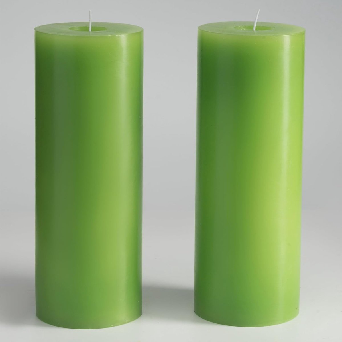 Pillar kaarsen groen, groot set van 2 - lange brandduur 100+ uur - schoon brandend - ideaal voor decoratie - ShopVlot
