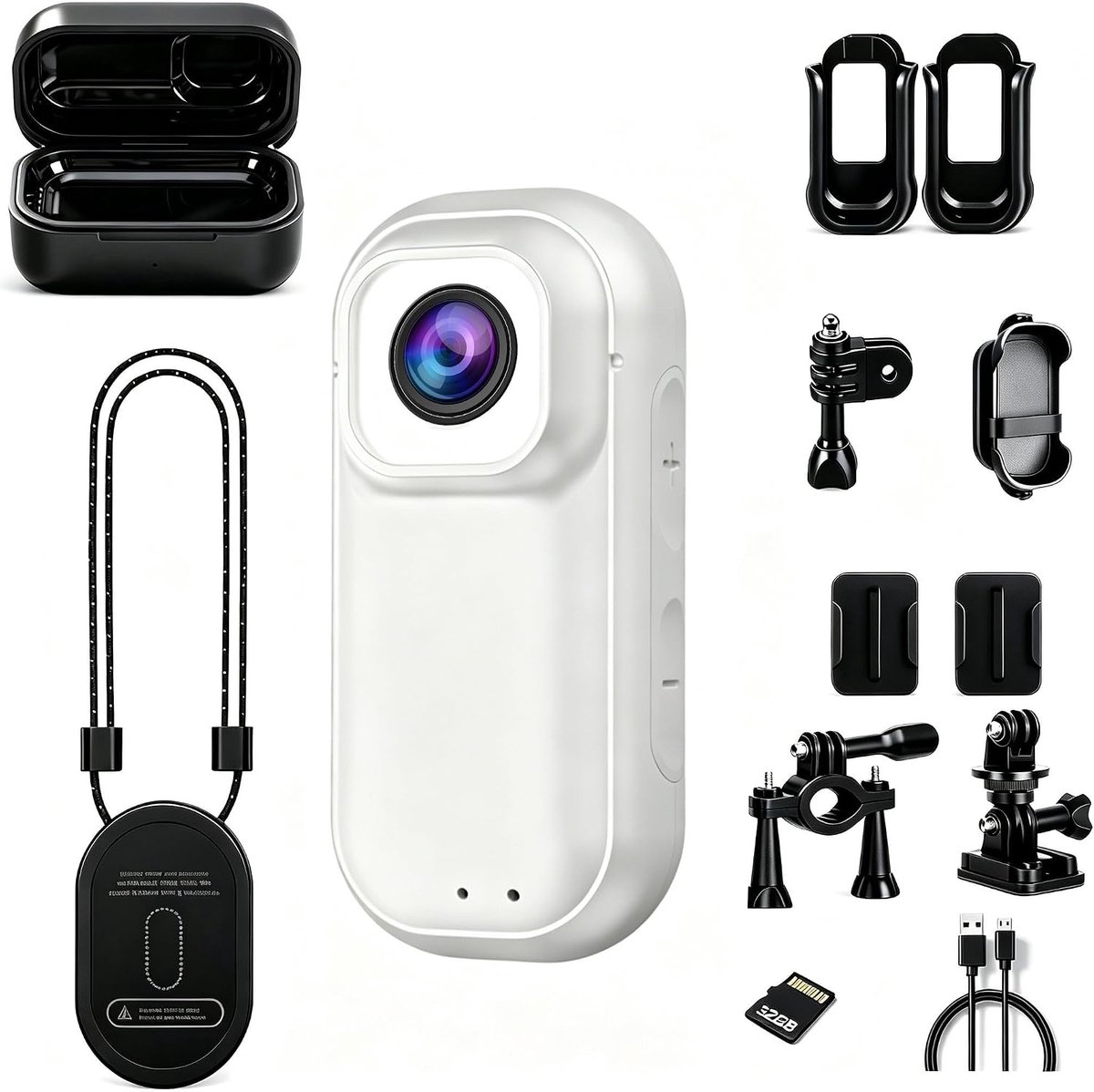 Actiecamera Compact - Draagbaar en Handsfree - 360° Rotatie Clip - Ideaal voor Werk en Reizen - ShopVlot