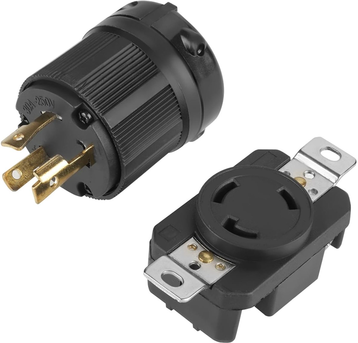Elektrische stekker en stopcontactenset 30A 250V - NEMA L6 30P & L6 30R - heavy-duty 3-pins - veilige stroomoverdracht - ShopVlot