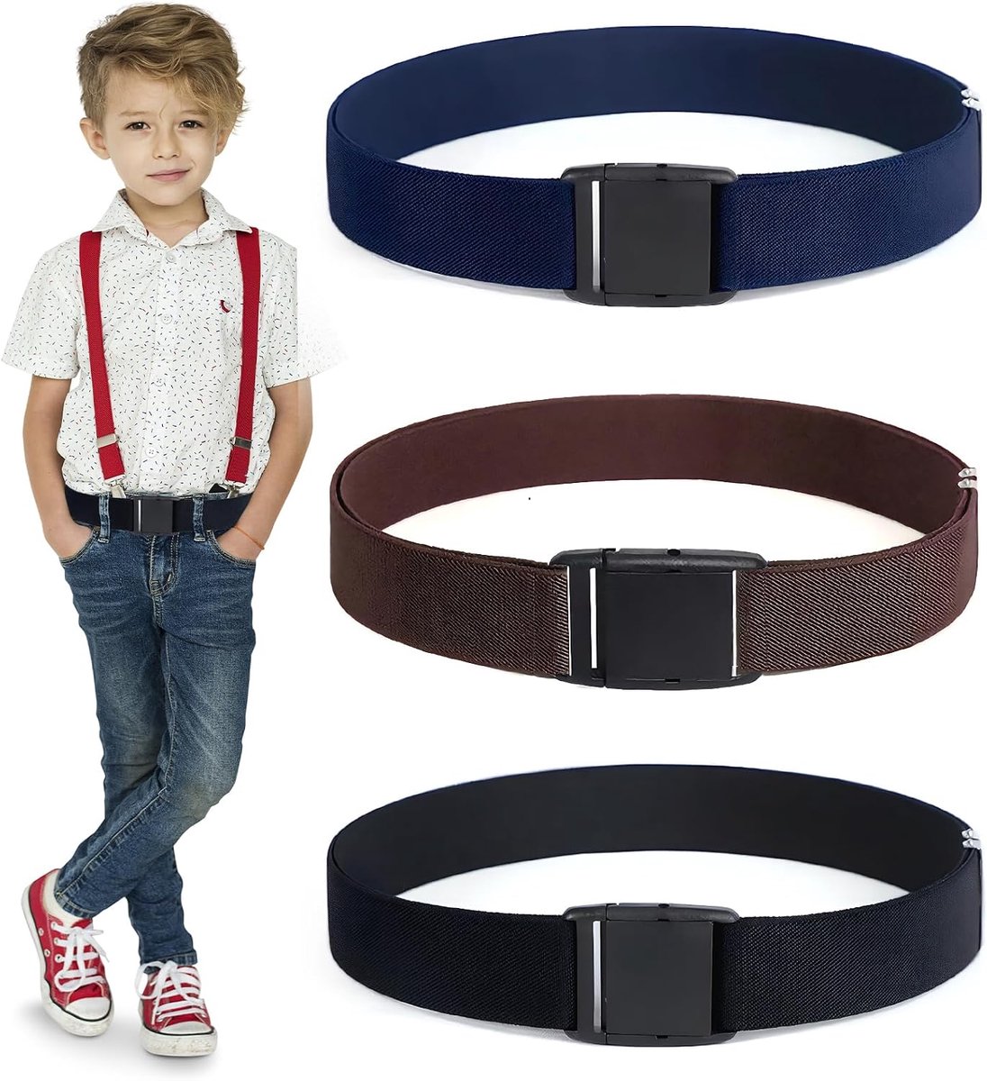 Kinderen riemen set van 3 - verstelbaar en kleurrijk - voor jongens - perfect voor elke outfit - ShopVlot