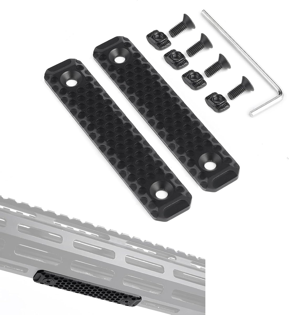 Mlok Keymod Rail Hand Guards 2pcs - Aluminium - Lichtgewicht en duurzaam - Bescherming voor rail systemen - ShopVlot