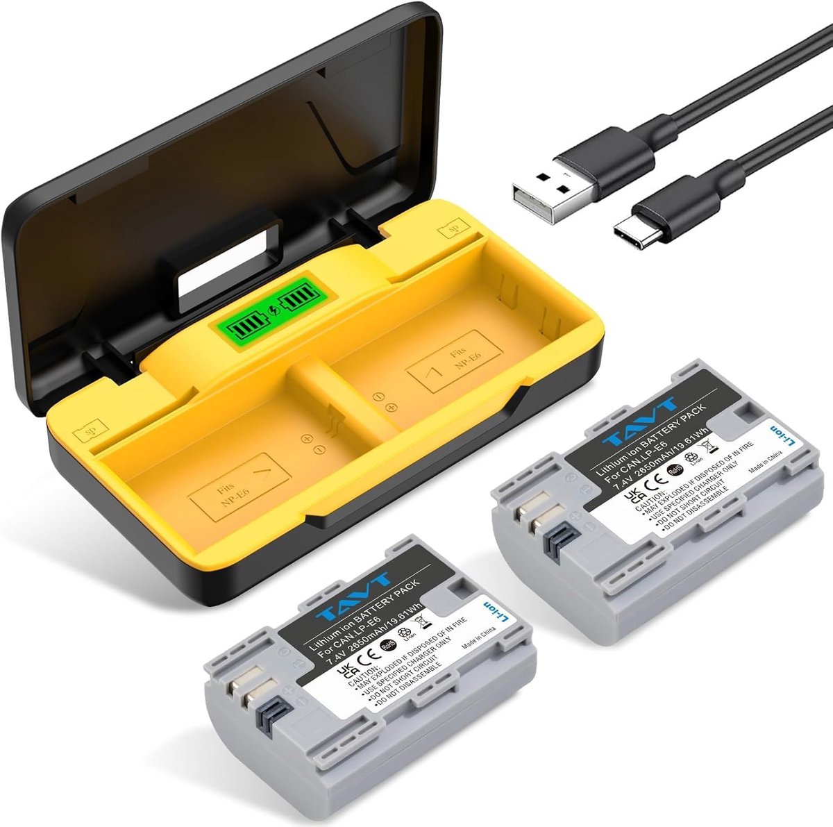 LP-E6 Batterijen 2 Pack - 2650 mAh Vervangende Batterij - Inclusief Oplader - Voor Canon Camera's - ShopVlot