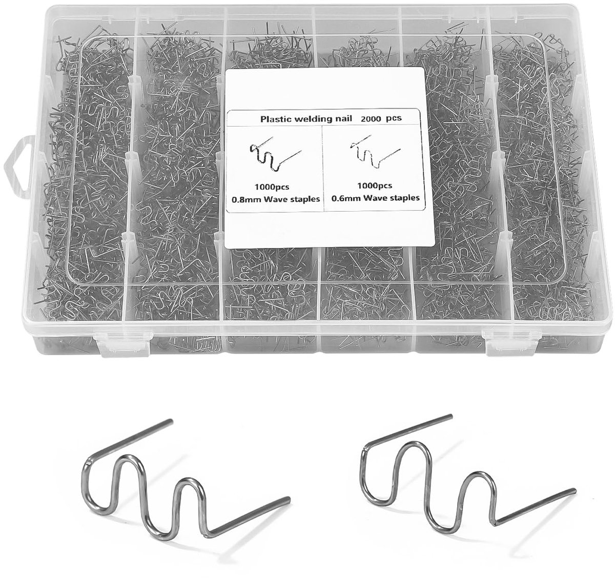 Plastic lasser 1200pcs plastic cargo set - 6 soorten hot staples - reparatieset voor auto bumpers - ShopVlot