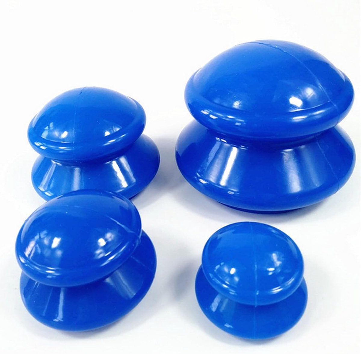 Massagecups set van 4 - siliconen - vacuüm - pijnverlichting thuisgebruik - ShopVlot