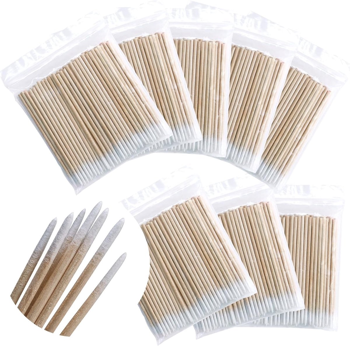 Cotton swabs 7cm - puntige wattenstaafjes - 800 stuks - ideaal voor make-up en verzorging - ShopVlot