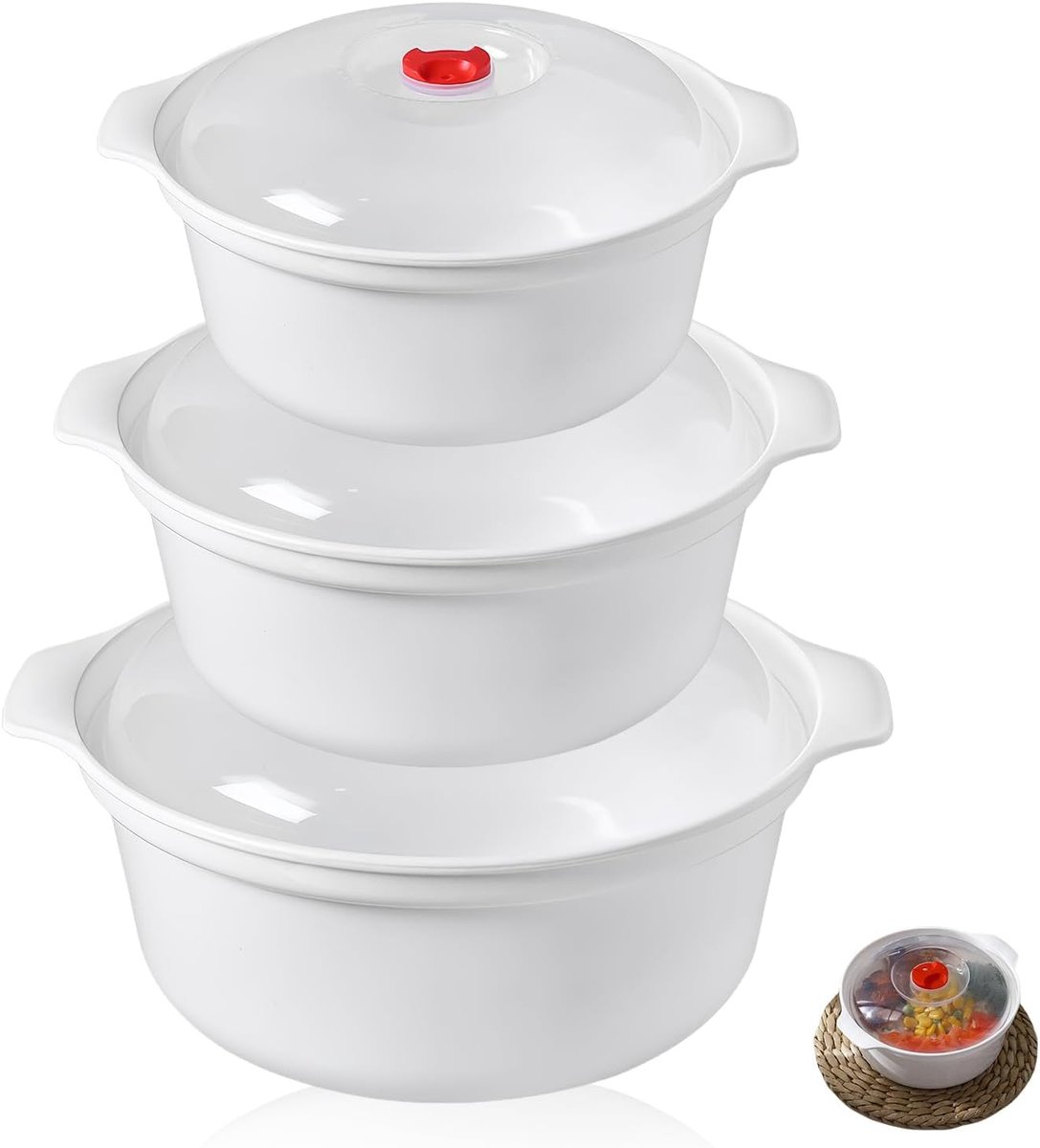 Magnetron servies 3L - Opbergdozen met deksel - Stapelbaar en hittebestendig - Ideaal voor magnetrongebruik - ShopVlot
