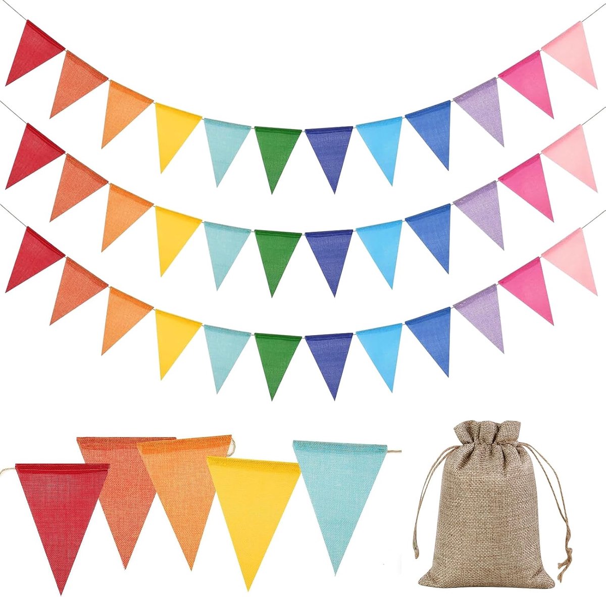 Outdoor vlaggetjesslinger - weerbestendig - vrolijke decoratie - perfect voor verjaardagsfeest - ShopVlot