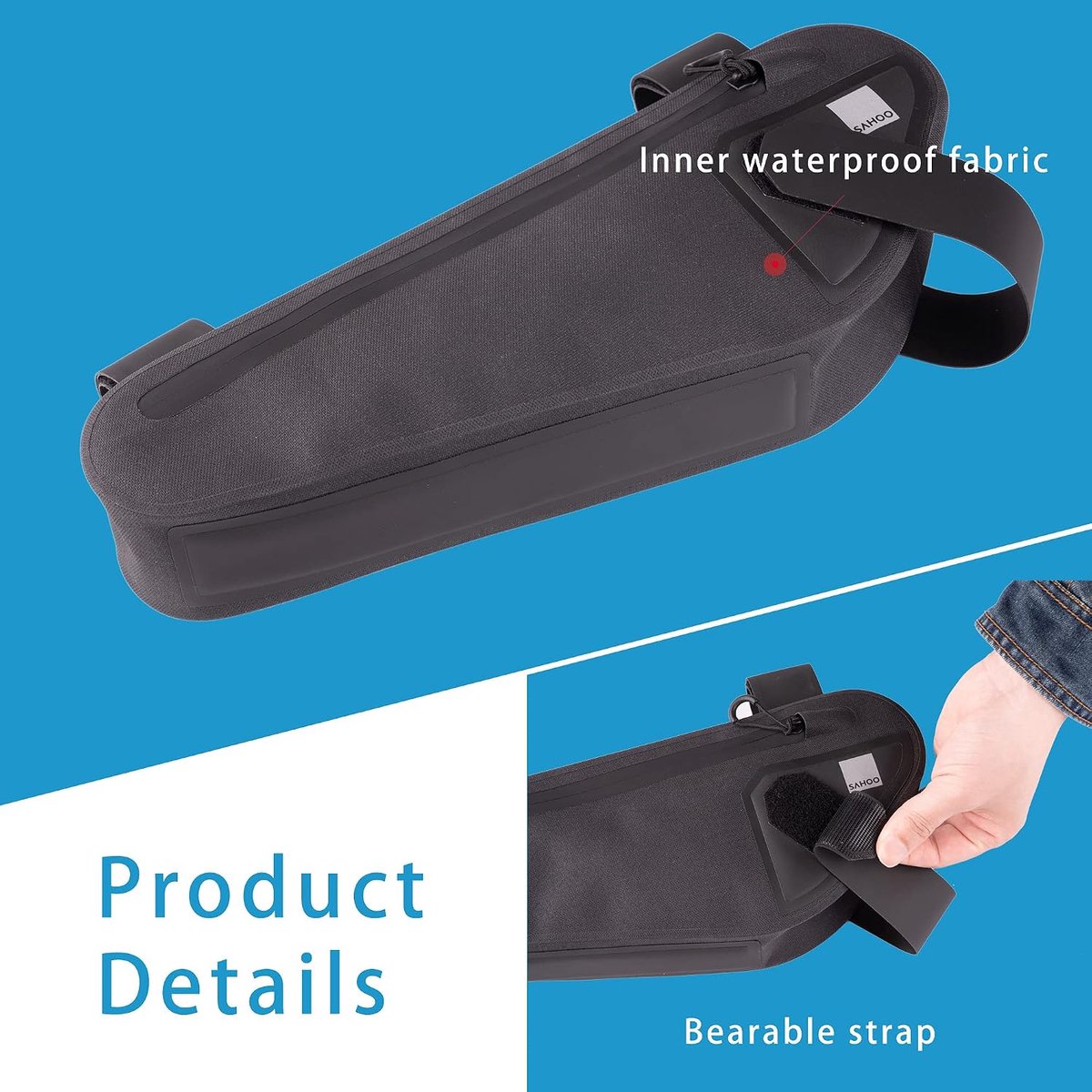 Fietstas frame 35 x 12 x 5 cm - waterproof nylon - multifunctioneel - veilig opbergen - SnelShoppen
