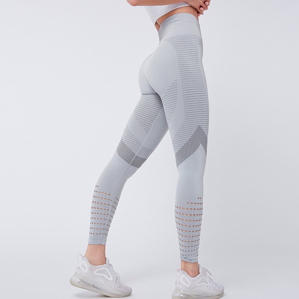 Sportlegging Dames - Fitness Legging - Yoga Legging - High Waist Sport Legging - Anti Cellulite - Shapewear Dames - Push Up - Butt Lifter - Sportkleding Dames - Booty - grijst S